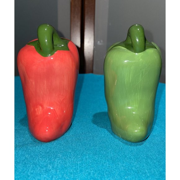 Ceramic Vintage Chili Jalapeno Southwestern Mexican Salt & Pepper Shakers Set - Picture 2 of 6